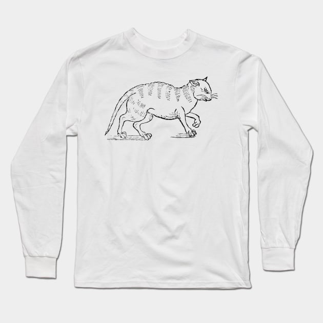 Witch's Cat (16th Century Woodcut) Long Sleeve T-Shirt by n23tees